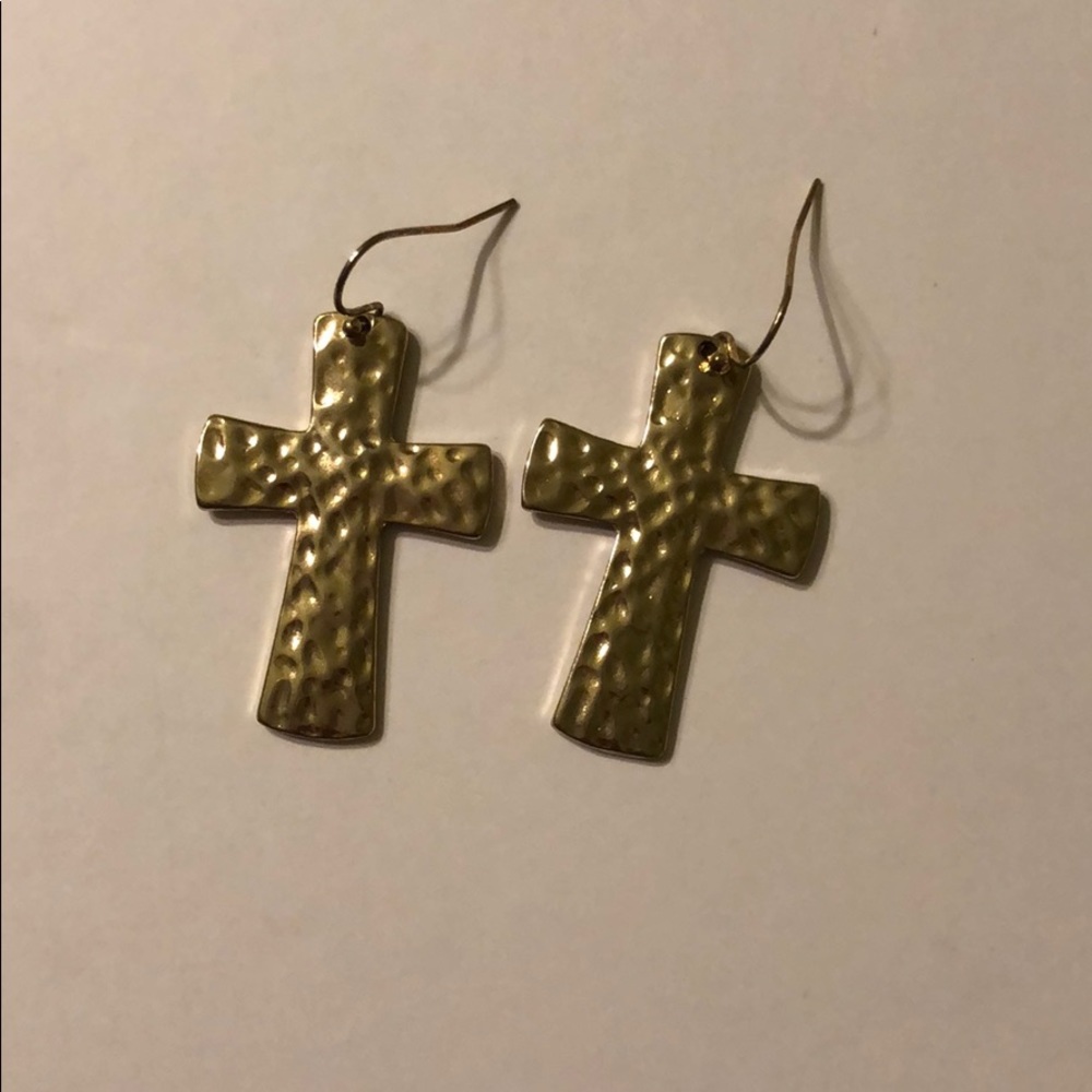 Cross dangling earrings